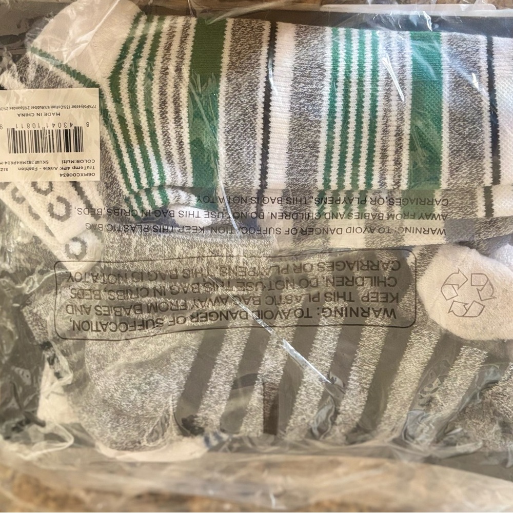 Compression ankle Striped Green and Gray Athletic Socks